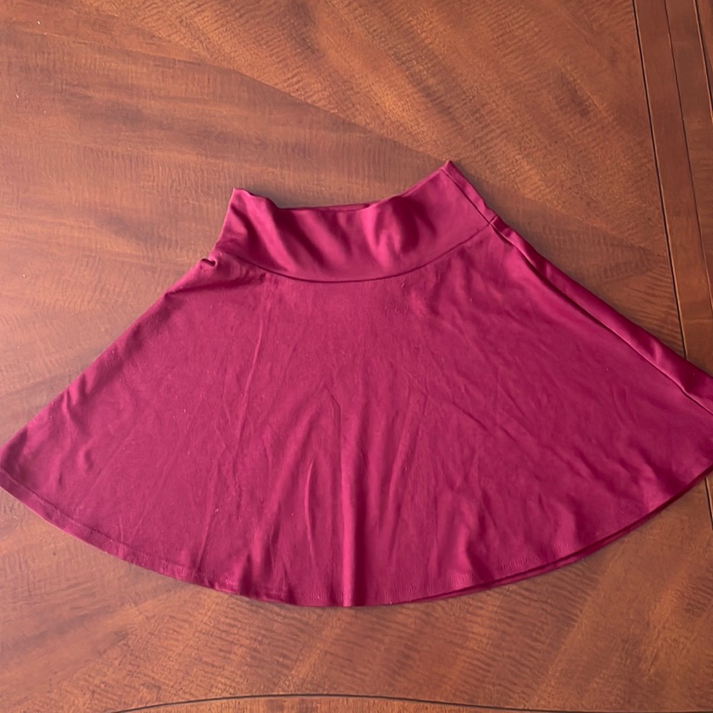 Kirra Deep Red Skater Mini Skirt